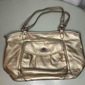 VINTAGE GOLD COACH BAG (OS)